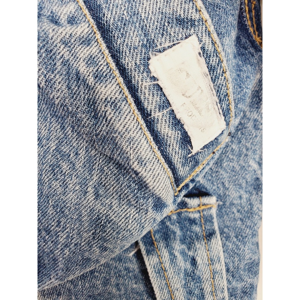 Guess Georges Marciano Denim Jacket Blue Vintage Zip Sleeve Bomber Size M - Picture 10 of 15